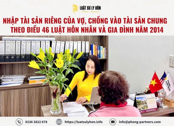 NHẬP TÀI SẢN RIÊNG CỦA VỢ, CHỒNG VÀO TÀI SẢN CHUNG THEO ĐIỀU 46 LUẬT HÔN NHÂN VÀ GIA ĐÌNH NĂM 2014